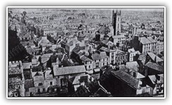 (1875) View from the Castle Clock Tower, showing the High Street and St Johns Church