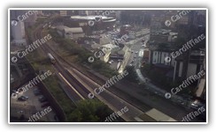 (2011) Guildford Crescent and Queen Street Station railway line, aerial view