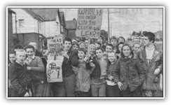 (1980) Glan Ely High School pupils protesting about being sent home for not wearing the correct uniform