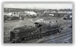 (1958) GWR Locomotive 9315 heads east through Pengam Junction (Schweppes in the background)