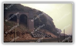 (1973) Demolition of Walnut Tree Viaduct (close up view of the hillside arches)