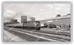 (1985) BR Locomotive Class 47 47321 heads east through Newtown
